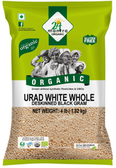 24 Mantra Organic Urad White Whole , Organic, 4 lb, Urad dal, White Whole, Grown without pesticides & GMOs